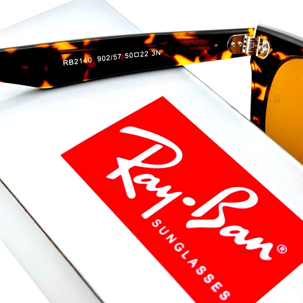 Ray-Ban Sunglasses RB2140 Wayfarer Classic Tortoise Frame Brown Lenses 50mm New! - Picture 11 of 13